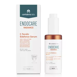 Endocare Radiance C Ferulic Edafense Serum Antioxidante 30ml realiza una triple acción cutánea: antipolución, antioxidante y antiedad