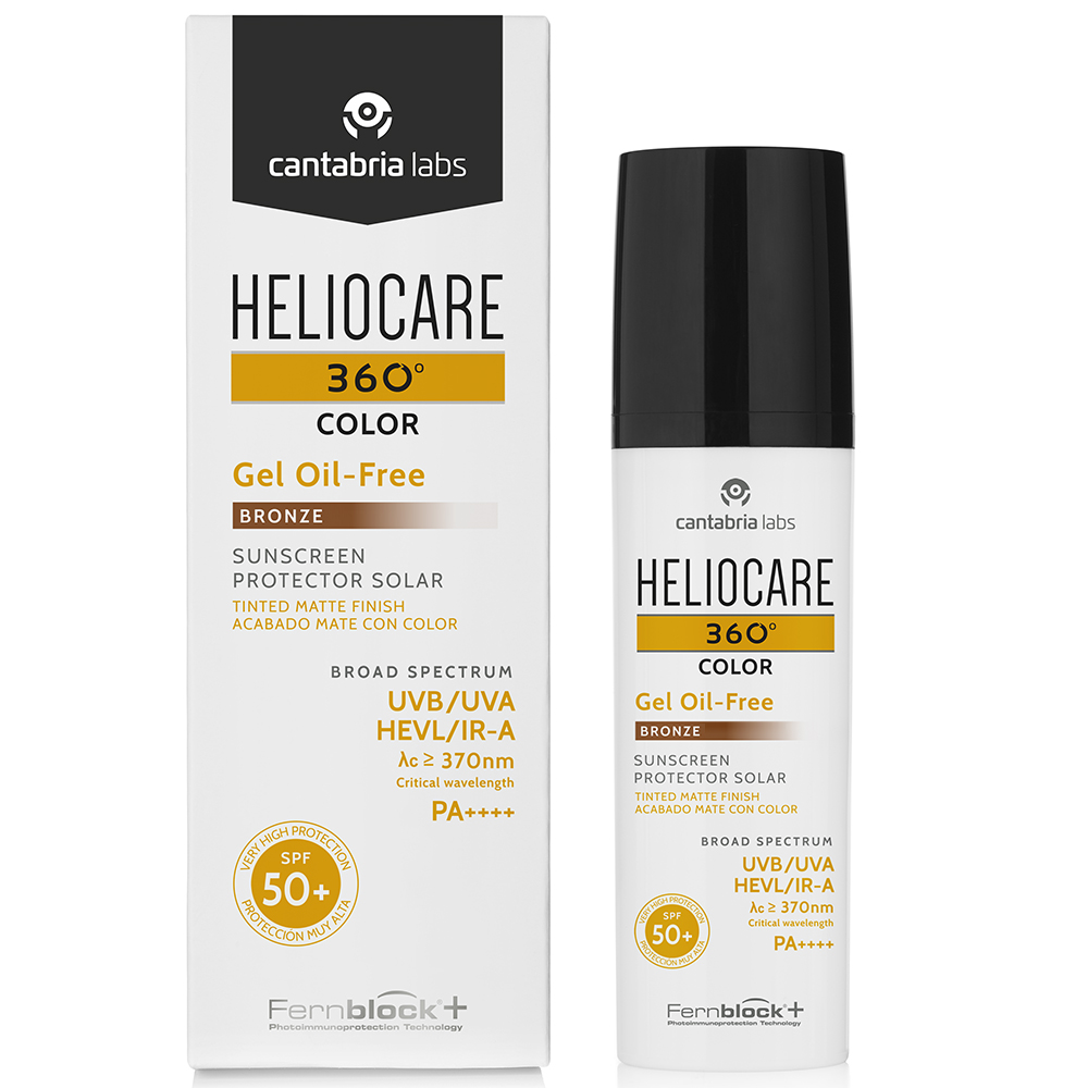 Heliocare 360° Gel Toque Seco Color Bronze protector solar FPS 50+ 50ml -  Beautycalia - Revoluciona la forma de comprar tu rutina de belleza