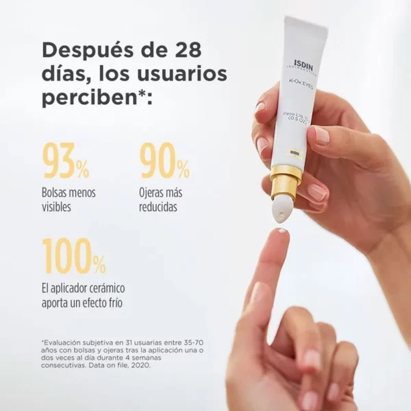 K-OX Eyes de Isdin es un contorno de ojos antiedad está indicado para el tratamiento y cuidado específico para bolsas y ojeras.