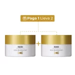Kit Crema Facial Antiedad Isdin A.G.E Reverse Day 50 ml 2x1, dos envases blancos con tapa dorada, promoción especial disponible en Beautycalia.