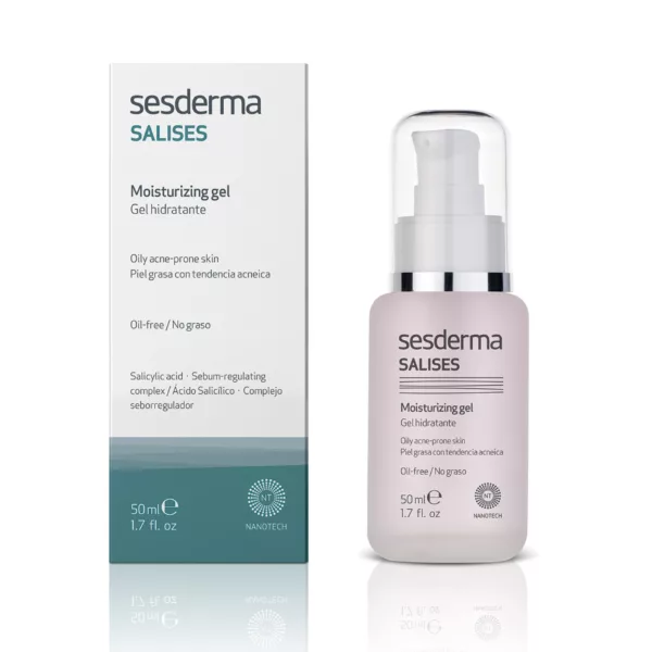 Sesderma Salises Gel Hidratante seborregulador 50m, Tratamiento facial de uso focal que desobstruye los poros para la eliminación de espinillas.