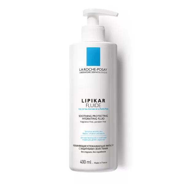 Fluido protector que calma la piel y protege la barrera cutánea de las agresiones externas. Muy ligero para una rápida aplicación, no graso ni pegajoso, se absorbe al instante. Con Agua Termal de La Roche-Posay.