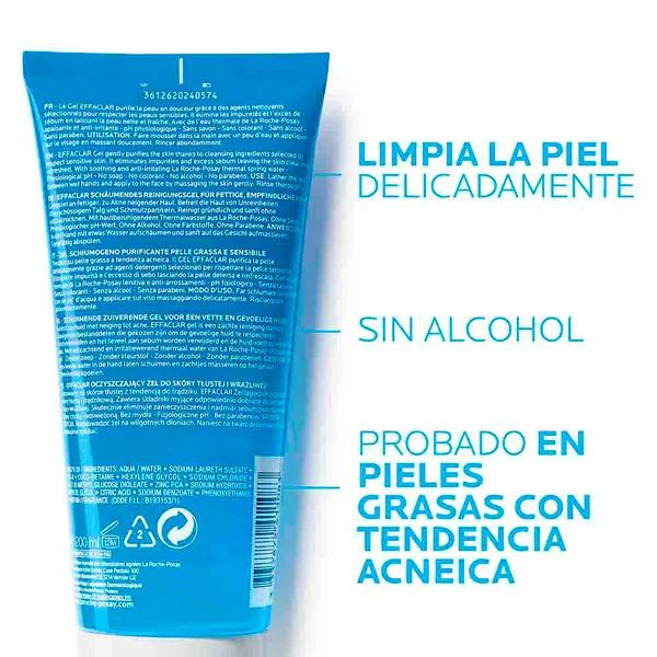 EFFACLAR GEL LIMPIADOR PURIFICANTE 200 ML.