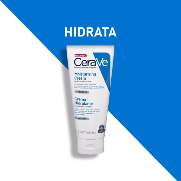 Crema Hidratante CeraVe 170g – Hidratación 24h para piel seca y sensible.