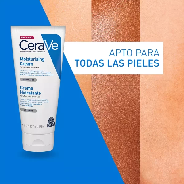 Crema Hidratante CeraVe 170g – Hidratación 24h para piel seca y sensible.