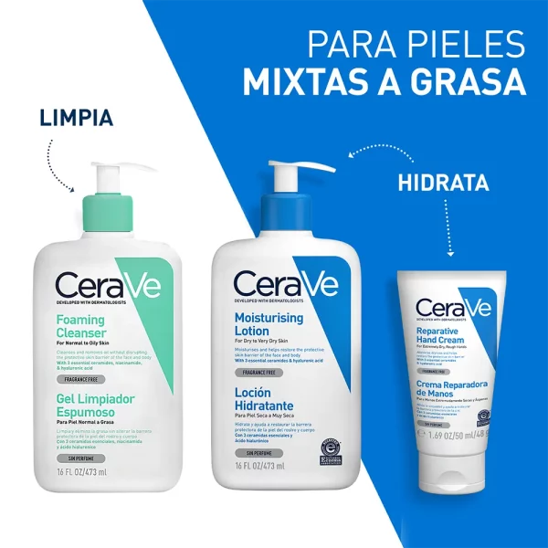 Crema Reparadora de Manos CeraVe 50 ml – Hidratación profunda y reparación de la barrera cutánea.