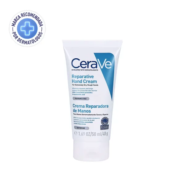 Crema Reparadora de Manos CeraVe 50 ml – Hidratación profunda y reparación de la barrera cutánea.