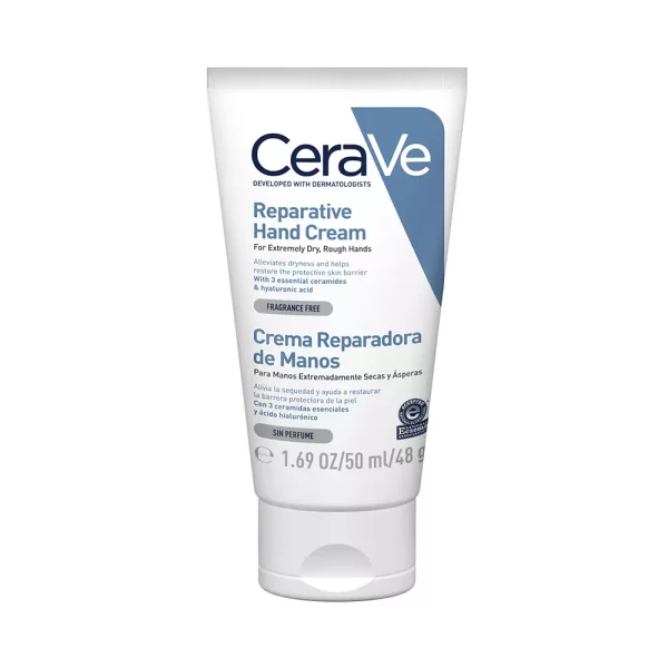 Crema Reparadora de Manos CeraVe 50 ml – Hidratación profunda y reparación de la barrera cutánea.