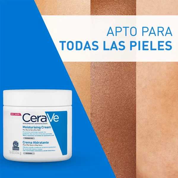 Crema Hidratante CeraVe 454g – Hidratación intensa para piel seca y sensible