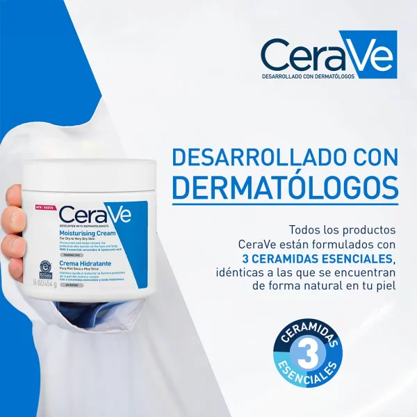 Crema Hidratante CeraVe 454g – Hidratación intensa para piel seca y sensible