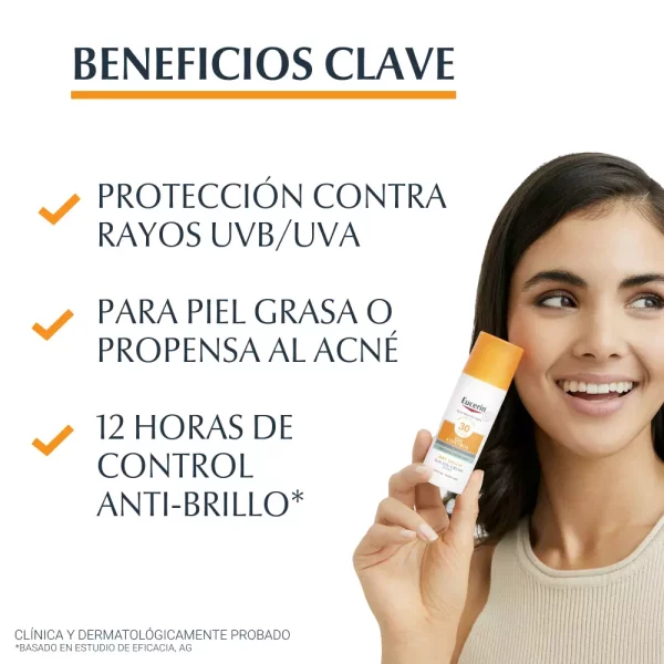 Protector solar Eucerin Toque Seco Oil Control sin color