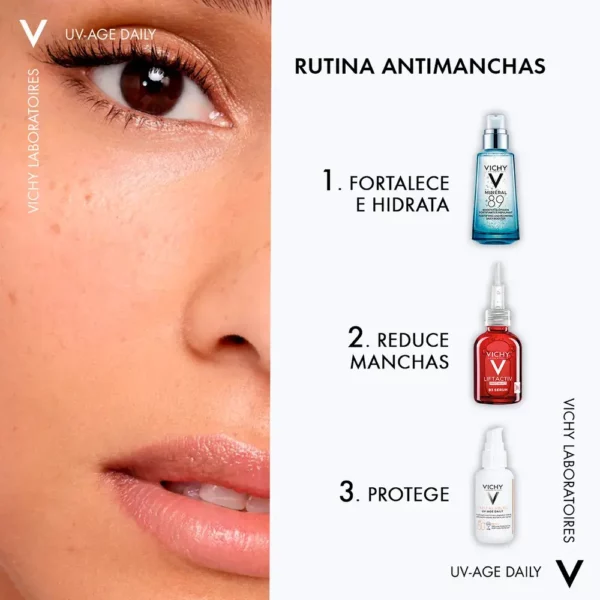Protección Solar intensa con color para uso diario, proporciona protección muy alta frente a los rayos UVA, UVB SPF 50+ y la luz visible para prevenir la aparición de arrugas y manchas.