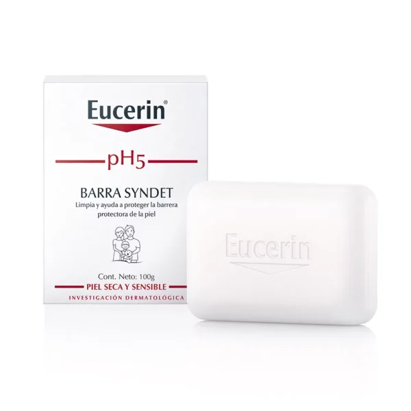 Eucerin pH5 Syndet Barra es un producto de limpieza suave en barra, diseñado para la piel sensible.
