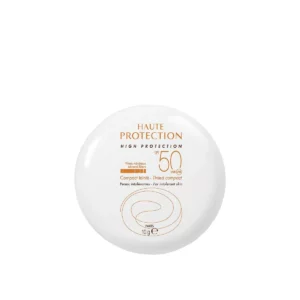 Polvo compacto sin filtros químicos de alta protección solar (SPF 50) contra los rayos UVA -UVB.