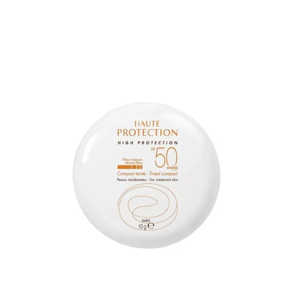 Polvo compacto sin filtros químicos de alta protección solar (SPF 50) contra los rayos UVA -UVB.