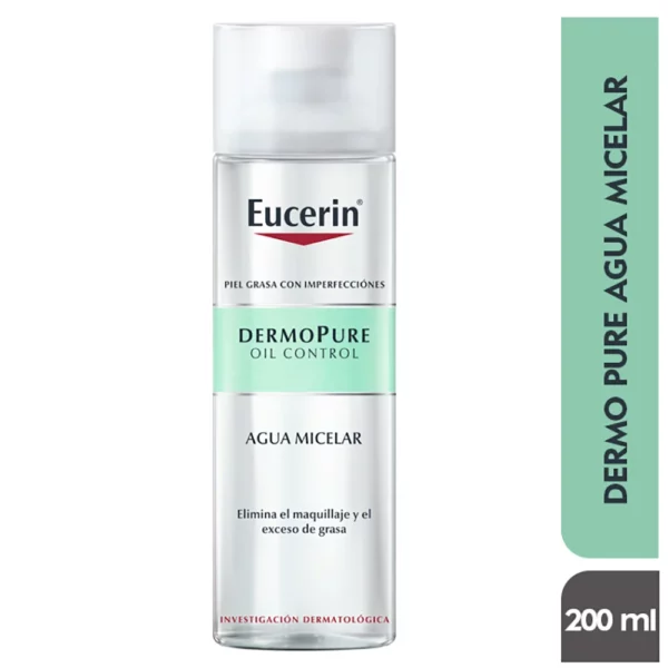 DERMOPURE Oil Control Agua Micelar es una solución refrescante con Complejo APG: un removedor de maquillaje, limpiador y tónico efectivo, pero extra suave.