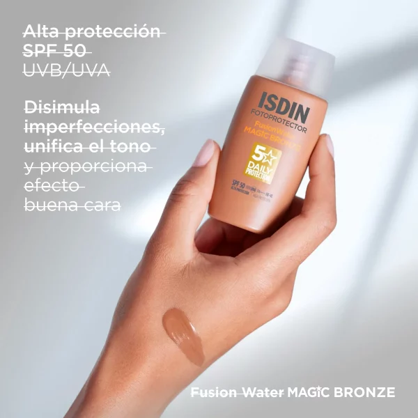 Fotoprotector Isdin Fusion Water Color Bronce SPF 50 – Protección Solar y Tono Natural