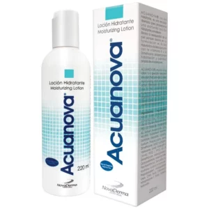 Acuanova Loción hidratante corporal tipo emulsión ligera y texturizada, diseñada para proporcionar una profunda acción hidratante y emoliente.
