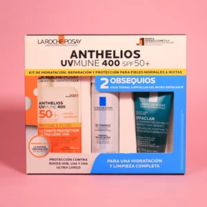 Kit Anthelios UVMune 400 OBSEQUIO Agua Termal 50 ml y Effaclar Gel Micro Peel 50 ml