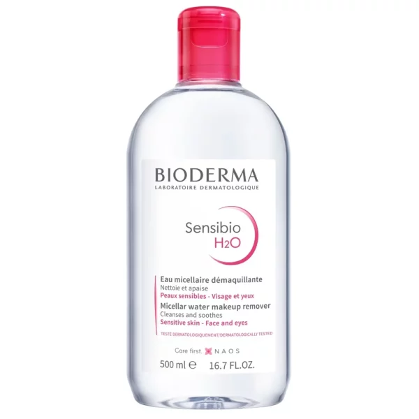 Agua micelar limpiadora Bioderma que cuida tu piel sensible.