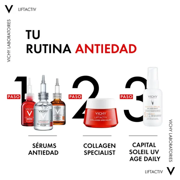 Vichy Liftactiv Collagen Specialist es la crema que llega para actuar sobre el 100%  de los signos de la edad. Crema que corrige signos visibles de la pérdida de colágeno, reduciendo arrugas.