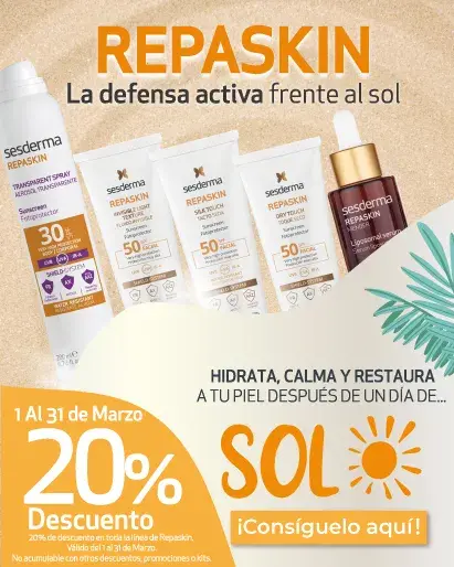 En Beautycalia del 1 al 31 de marzo, 20% de descuento en productos Repaskin