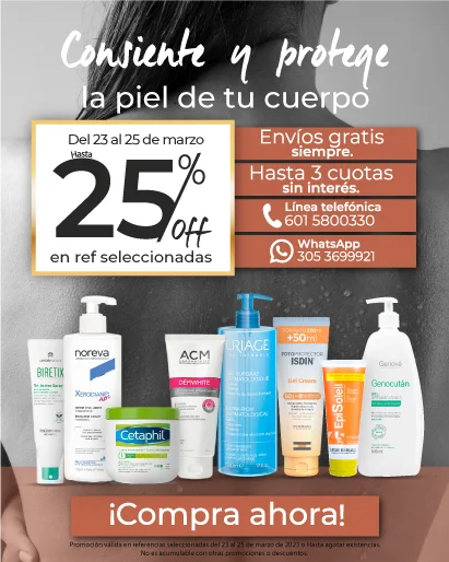 Consiente la piel de tu cuerpo. Del 23 al 25 de marzo de 2023 hasta 25% off. en productos para el cuidado corporal. Envio Gratis. Financia tu compra en 3 cuotas sin intereses.