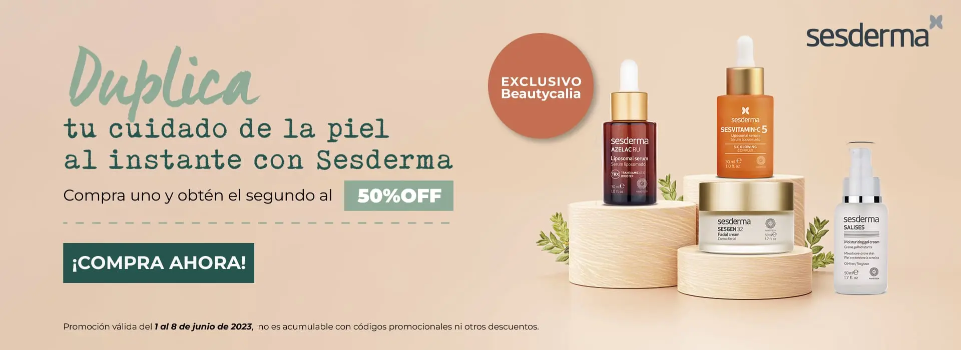 Promoción Sesderma del 1 al 8 de Junio. 50OFF en el segundo producto