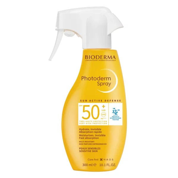 Descubre el Spray Photoderm SPF50+ de Bioderma, una solución de protección solar avanzada para toda la familia. Este spray ligero y resistente al agua ofrece una alta protección contra los rayos UVA/UVB, previniendo el envejecimiento prematuro de la piel.