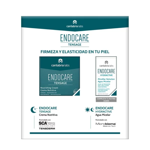 Kit Endocare Tensage Crema Nutritiva Obsequio Hydractive Agua Micelar x 100 ml para aumentar la firmeza y elasticidad de la piel.