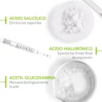 Sérum Bioderma Sébium con ingredientes activos: ácido salicílico, acetil glucosamina y ácido hialurónico.
