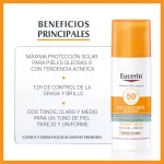 Protector Solar Eucerin Oil Control FPS50+ toque seco Tono Claro de 50 ml - Imagen 6