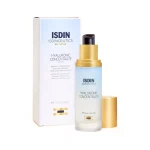 Frasco del sérum facial Isdinceutics Hyaluronic Concentrate de 30 ml junto a su caja, diseñado para hidratar y suavizar líneas de expresión.
