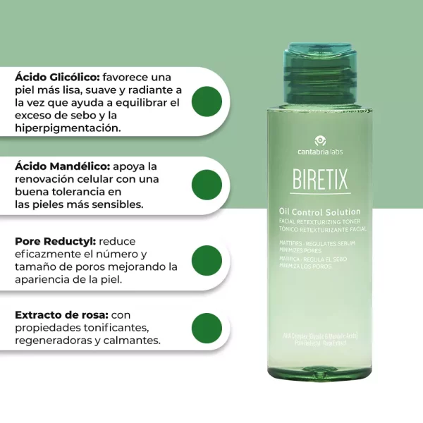 Biretix Oil Control Solution – Tónico Facial Regulador de Sebo