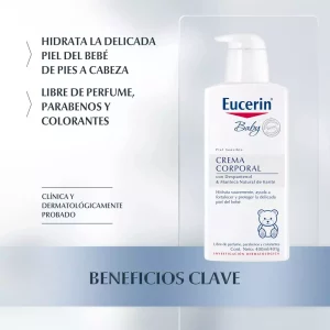 Cuidado diario para la piel del bebé con Eucerin Baby Crema Corporal 400 ml