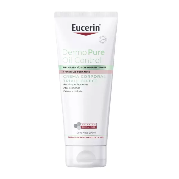 Eucerin DermoPure Triple Effect Crema Corporal, ideal para piel con imperfecciones