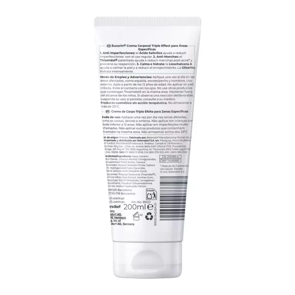 Crema corporal con ácido salicílico y Thiamidol® para reducir manchas y calmar la piel.