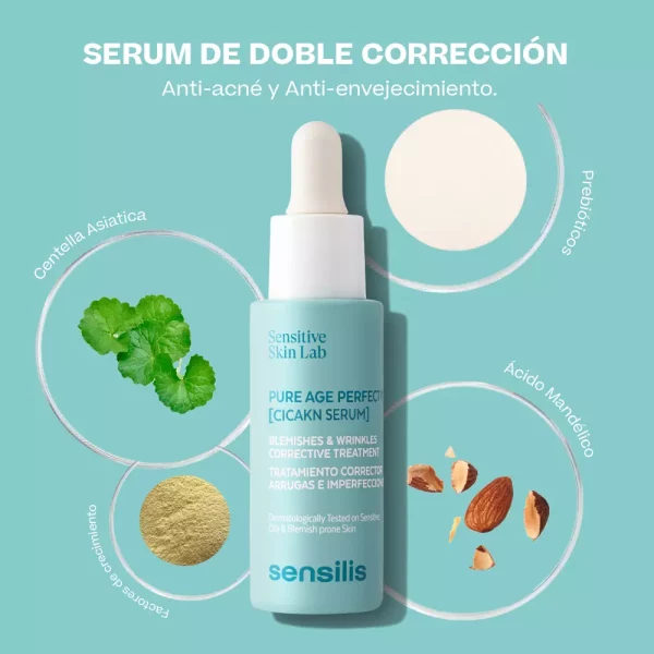 Fórmula con ácido mandélico y centella asiática para una piel más uniforme.