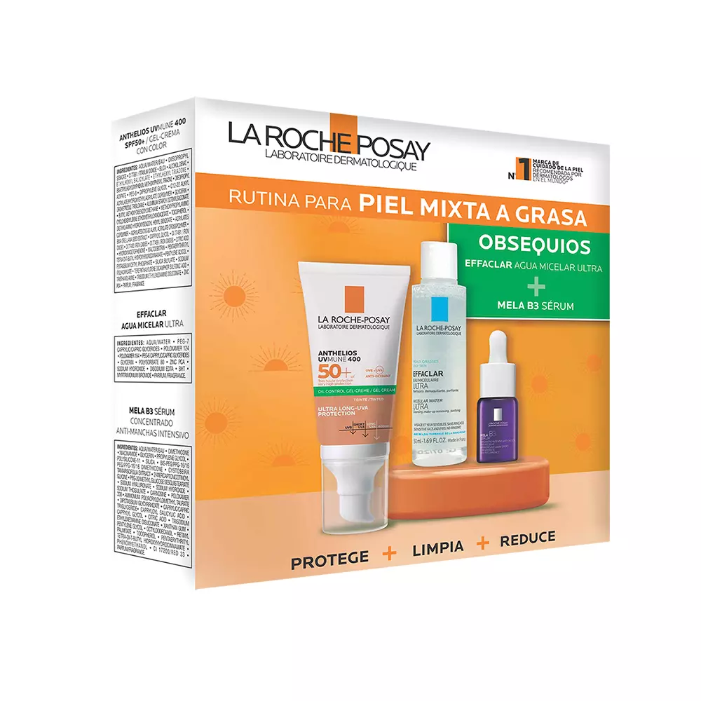 Kit Protección Solar Anthelios UVMUNE + MELA B3 + Agua Micelar