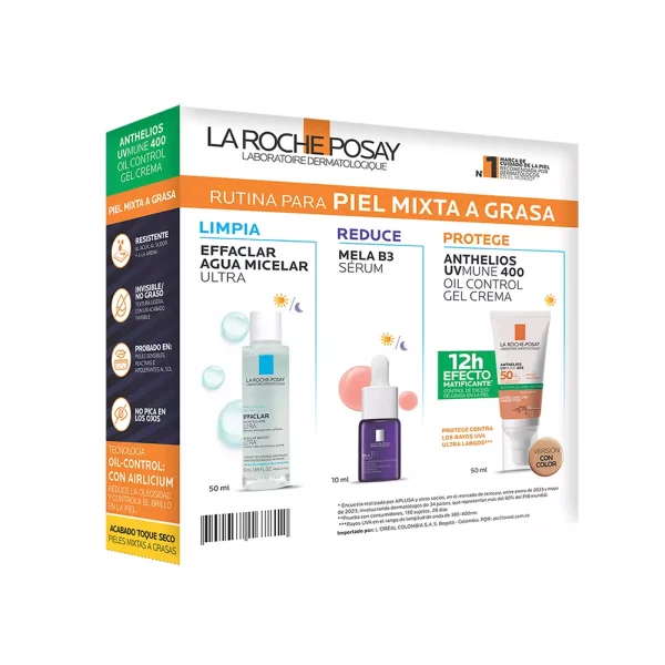 Kit Protección Solar Anthelios UVMUNE + MELA B3 + Agua Micelar