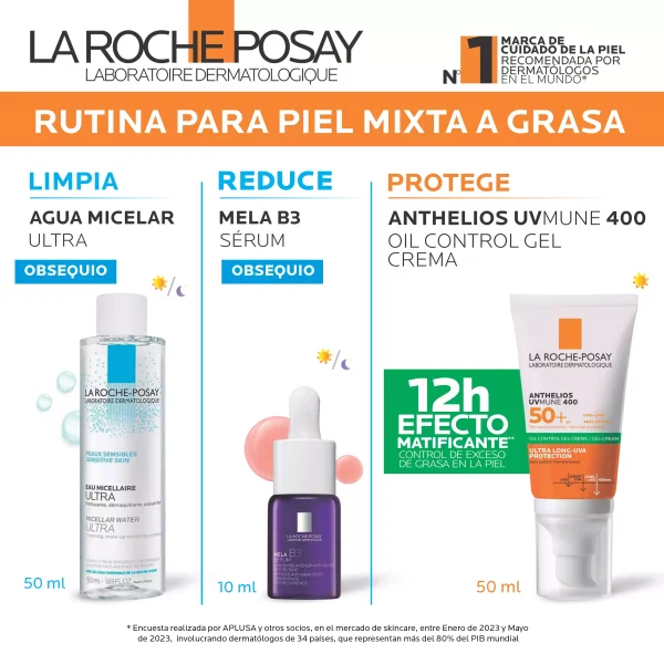 Kit Protección Solar Anthelios UVMUNE + MELA B3 + Agua Micelar