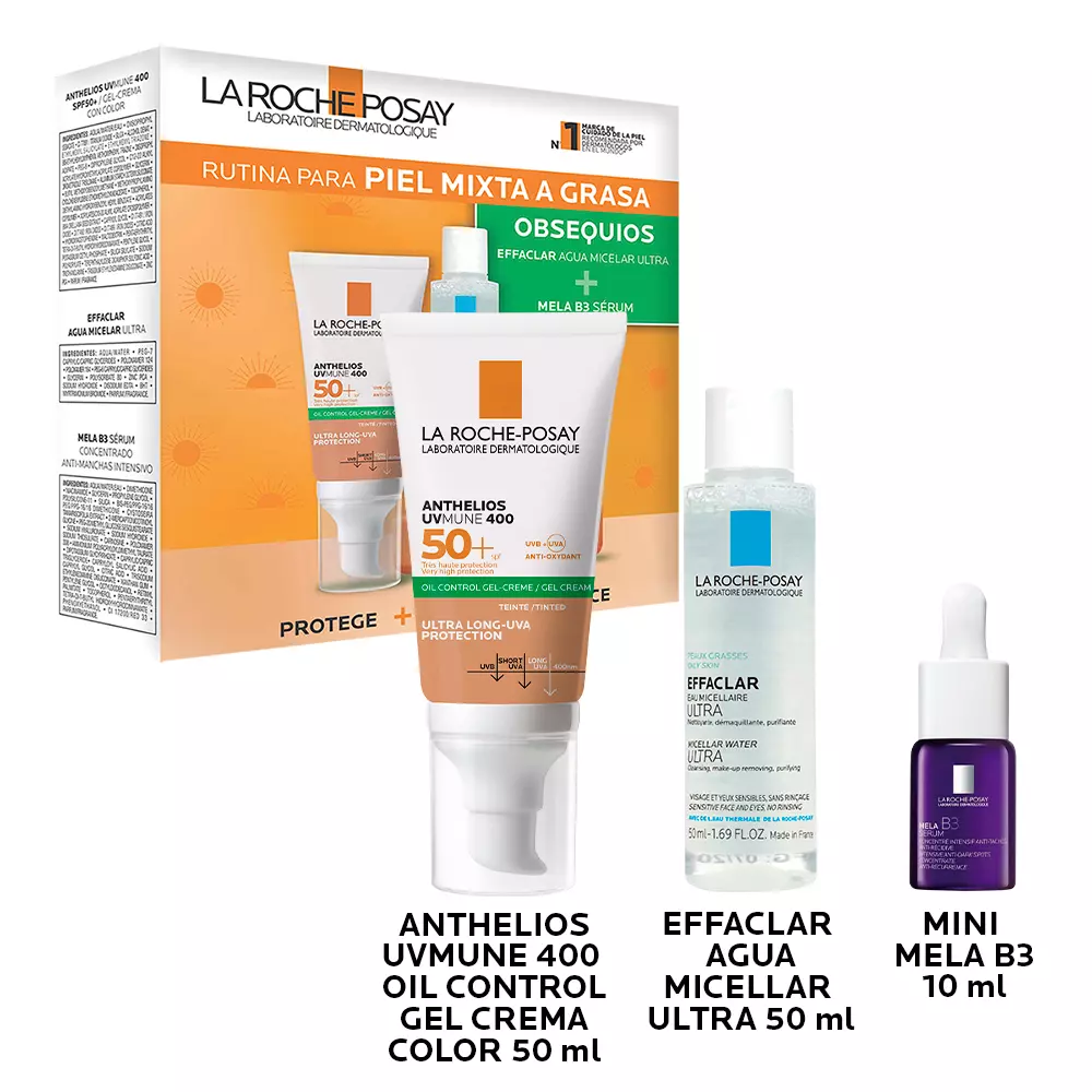 Kit Protección Solar Anthelios UVMUNE + MELA B3 + Agua Micelar
