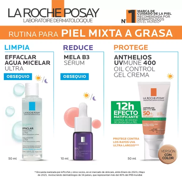 Kit Protección Solar Anthelios UVMUNE + MELA B3 + Agua Micelar