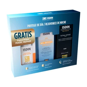 Kit ISDIN Día & Noche | Fusion Water Magic + UV Mineral Brush + Retinal Intense