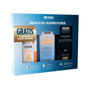 Kit ISDIN Día & Noche | Fusion Water Magic + UV Mineral Brush + Retinal Intense