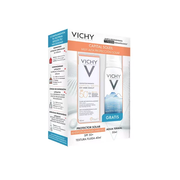 Kit Vichy Capital Soleil Uv Age 40ml + Agua Termal 50ml - Imagen 1