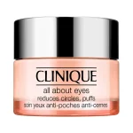 Contorno de ojos Clinique All About Eyes 15 ml en tarro, crema ligera que reduce bolsas y ojeras con efecto hidratante para todo tipo de piel