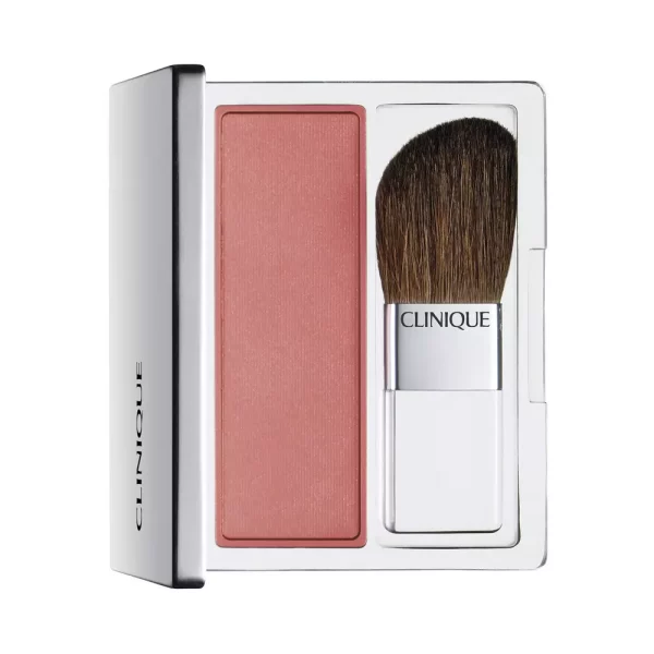Rubor compacto Clinique tono Sunset Glow coral cálido con brocha incluida