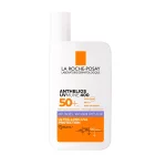 Frasco del protector solar facial La Roche-Posay Anthelios UVMune 400 Fluido Antimanchas SPF 50+, en presentación de 50 ml, con diseño blanco y detalles naranjas.