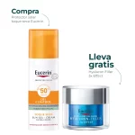 Kit Eucerin con protector solar Oil Control Toque Seco FPS50+ y gel facial antiedad Hyaluron-Filler 3x Effect de regalo, ideal para piel grasa o mixta.